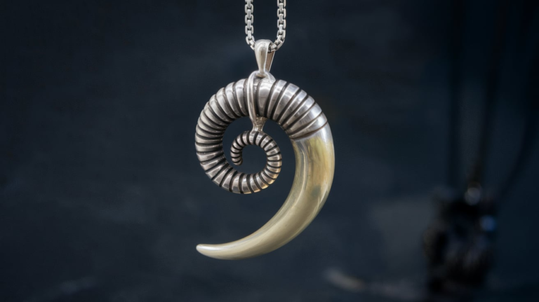 Sterling Silver Ram's Horn Whistle Pendant Meaning